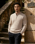 100% Cashmere Woven Half Zip